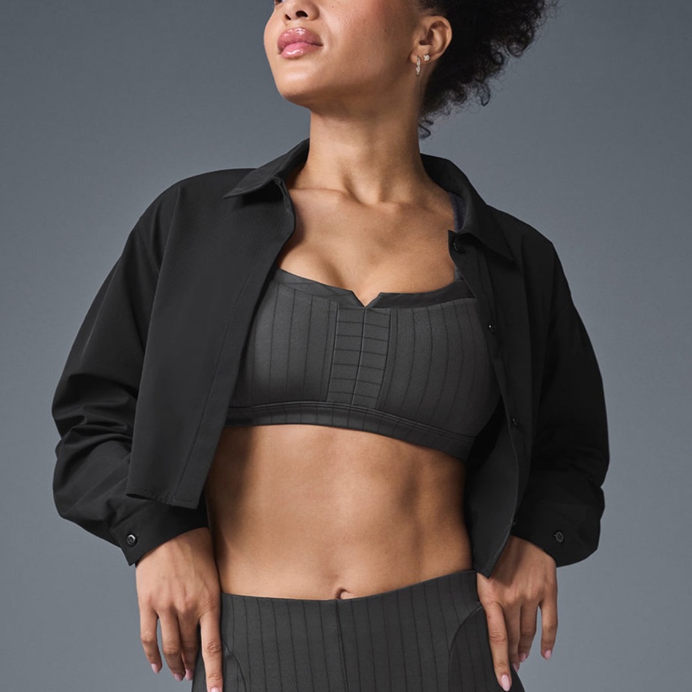 Alo Yoga- Cropped Take Me Out Button Up